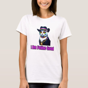 A Katt som föder upp en Fedora och solglasar T Shirt
