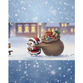 A Kawaii Winter Tale Cozy Hedgehog Julkort