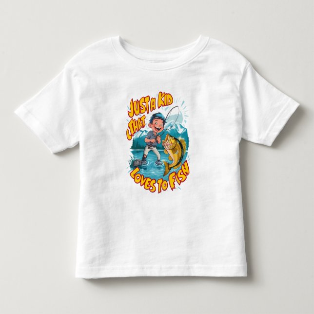 A Kids Fishing Passion T Shirt (Framsida)