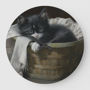 A Kittens Mysiga hörn Stor Klocka