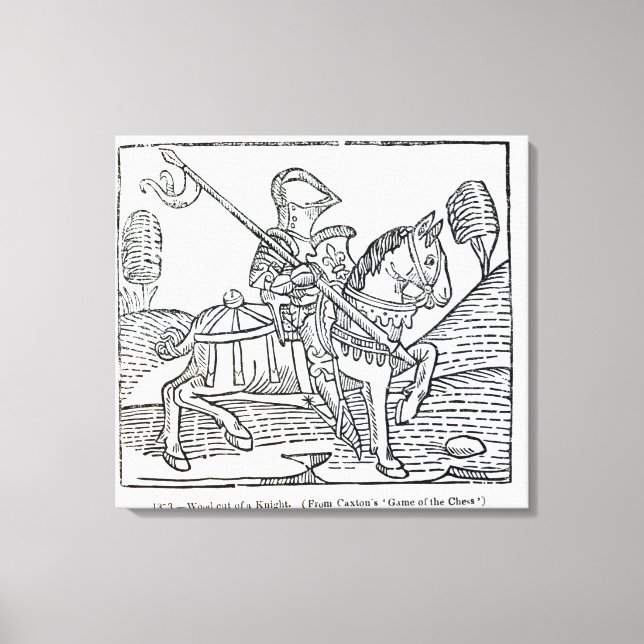 A Knight, från Caxtons "Chess-spel" Canvastryck (Framsida)