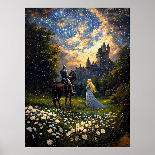 A Knight och Hans prinsessa Secret Meeting Poster (Framsidan)