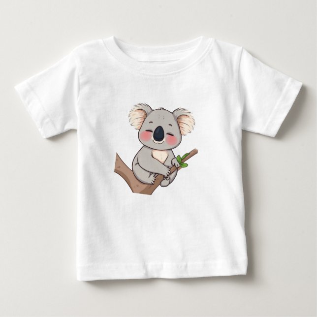 A Koala Clinging till A Träd Gren T-Shirt (Framsida)