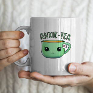 A kopp i Anxie-Tea Anxiety Tea Pun Jumbo Mugg