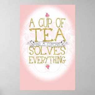 A Kopp i Tea och en cupkaka Poster