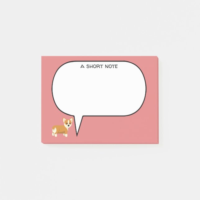 A Kort Note Corgi Post-it Block (Framsida)