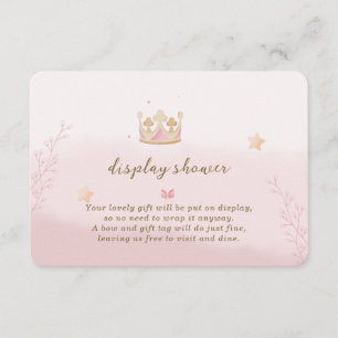 "A Krona for Princess" Pastel Visning Shower Tilläggskort