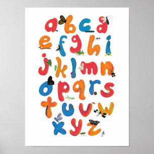 A Kryp Collection Alphabet Children Wall Art Poster