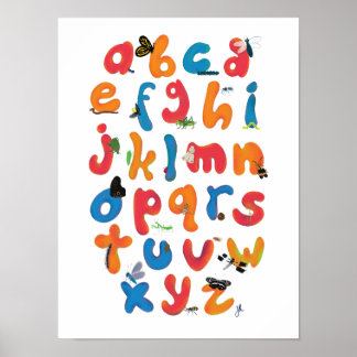 A Kryp Collection Alphabet Children Wall Art Poster