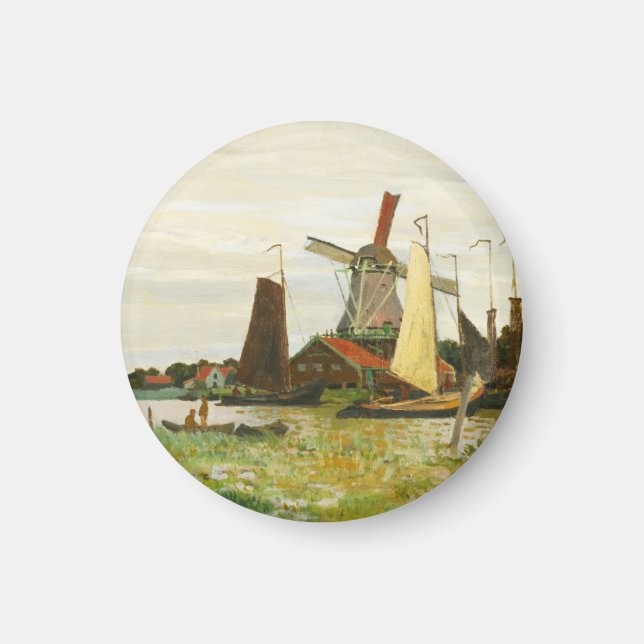 A Kvarn vid Zaandam Claude Monet Magnet (Framsidan)