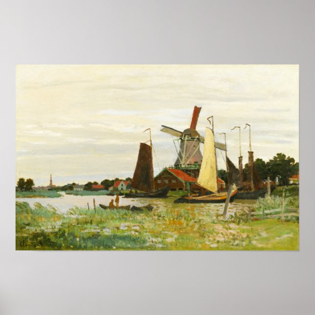 A Kvarn vid Zaandam Claude Monet Poster (Framsidan)