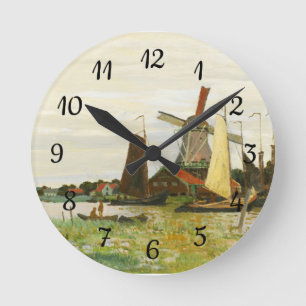 A Kvarn vid Zaandam Claude Monet Rund Klocka