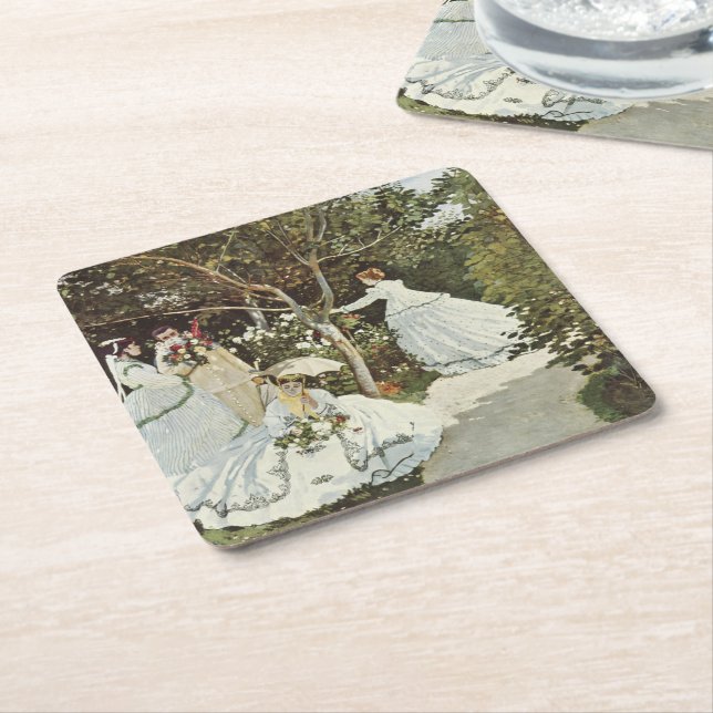 A Kvarn vid Zaandam Claude Monet Underlägg Papper Kvadrat (Vinklad)