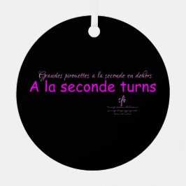 A La Seconde Turns Black and Rosa Round Julgransdekoration