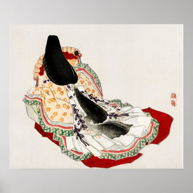 A lady in a kimono by Kono Bairei Poster (Framsidan)