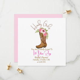 A Land Cowgirl Boots Inbjudningskort för möhippan