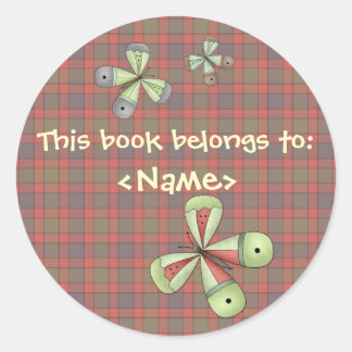 A Land Garden Butterfly Bok Sticker Runt Klistermärke