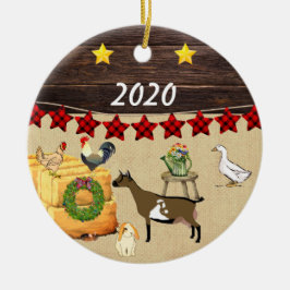 A Land-jul nigerianska Dwarf Goat Julgransprydnad Keramik