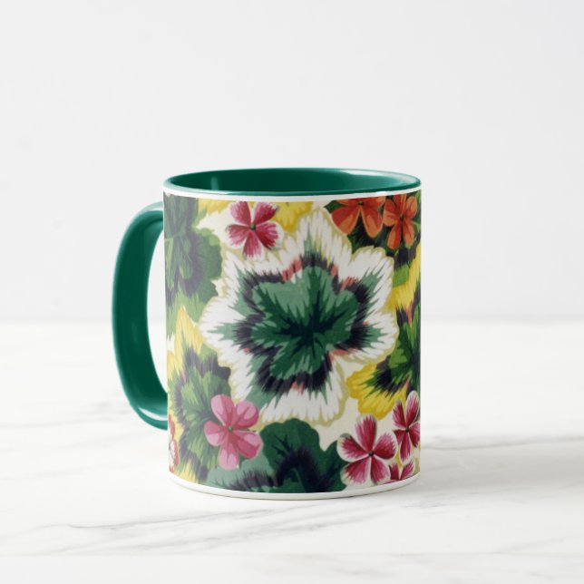 A Lättskrämt Philip Jacobs Fabric Geranium Löv mug Mugg (Framsida vänster)