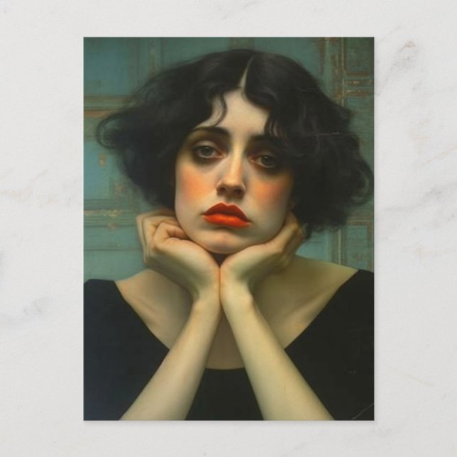 A Ledsen kvinna Vykort (Framsida)