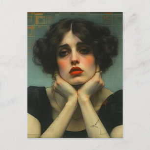 A Ledsen Woman Faux-Vintage Vykort