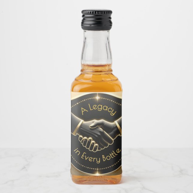 A Legacy in Every Bottle Handshake Spritflaskor Etikett (Framsida)