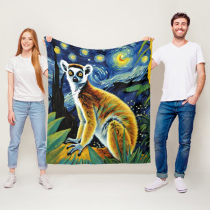 A Lemur i Starry Natt Fleecefilt
