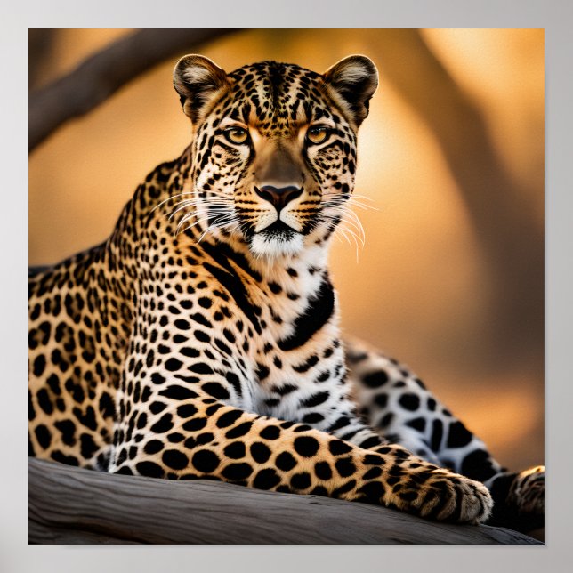 A Leopard Bask i Sol Poster (Framsidan)
