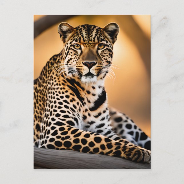 A Leopard Bask i Sol Vykort (Framsida)