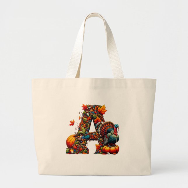 A letter A in Thanksgiving style Jumbo Tygkasse (Framsidan)