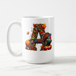A letter A in Thanksgiving style Kaffemugg