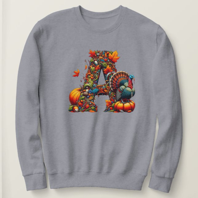 A letter A in Thanksgiving style T Shirt (Design framsida)