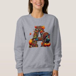 A letter A in Thanksgiving style T Shirt