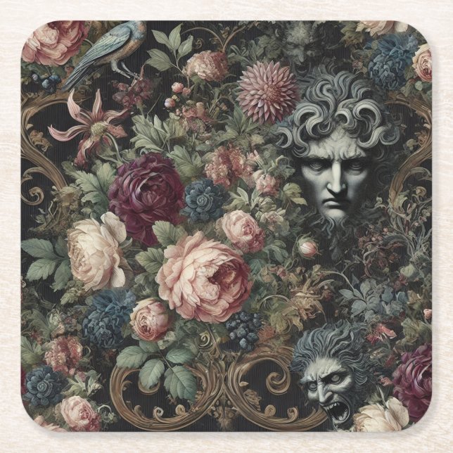 🩸 A Letter to Lunacy – Gothic Victorian  Underlägg Papper Kvadrat (Framsidan)