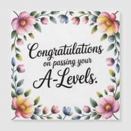 A Level Exam Blommig Grattis Magnetkort