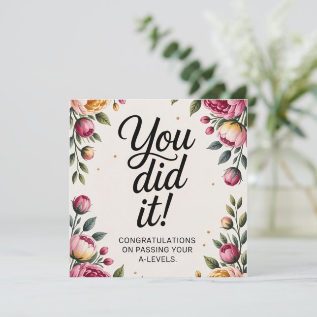 A Level Exam Congratulation Graduation card's  Kort (Stående Fram)