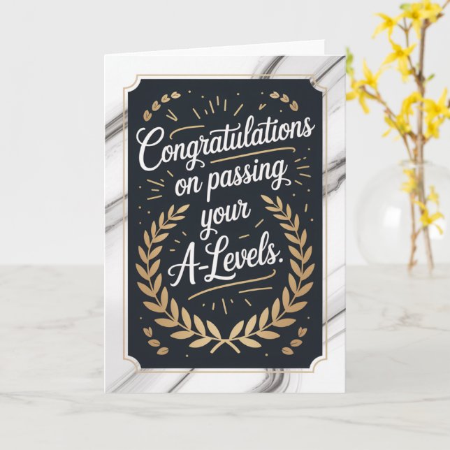 A Level Exam Congratulation Graduation  Kort (Gul blomma)