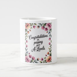 A Level Exam Floral Congratulation Graduation  Jumbo Mugg