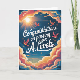 A Level Exam himmel solsken Grattis-kort Kort