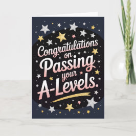 A Level Exam radiant star Congratulation cards Kort