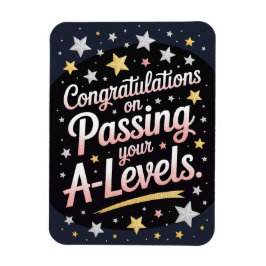 A Level Exam strålande stjärna Grattis-kort Magnet
