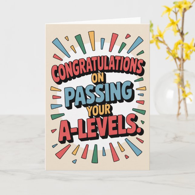 A Level Examens Blommig Grattis Examen  Kort (Gul blomma)