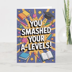 A-Level framgång blommig Grattis-kort Kort