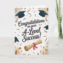 A-Level-framgång Grattis-kort Examen