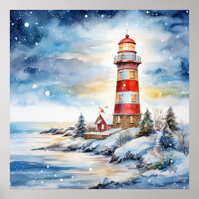 A Lighthouse in Winter Poster (Framsidan)