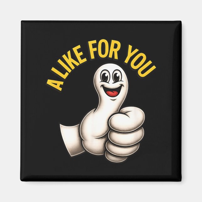 A Like For You, Funny Thumbs Up Cartoon Design For Magnet (Framsidan)
