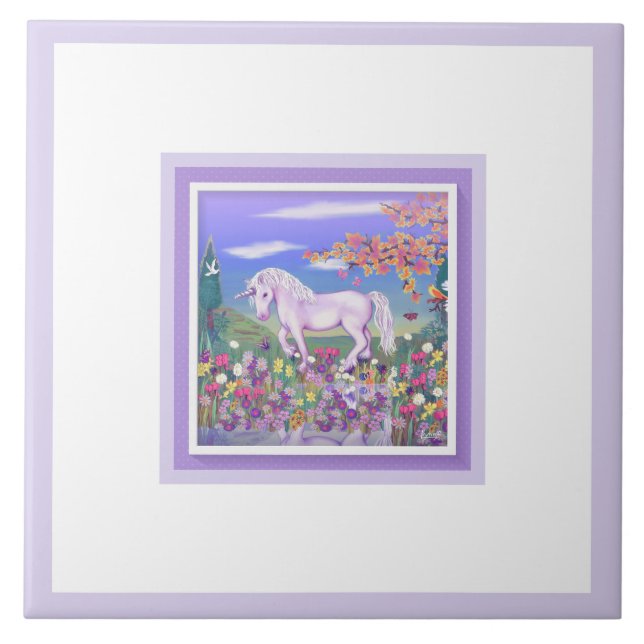 A Lila Paradise Ceramic Tile Kakelplatta (Framsidan)