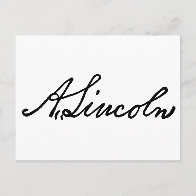 A Lincoln namnteckning Vykort (Framsida)