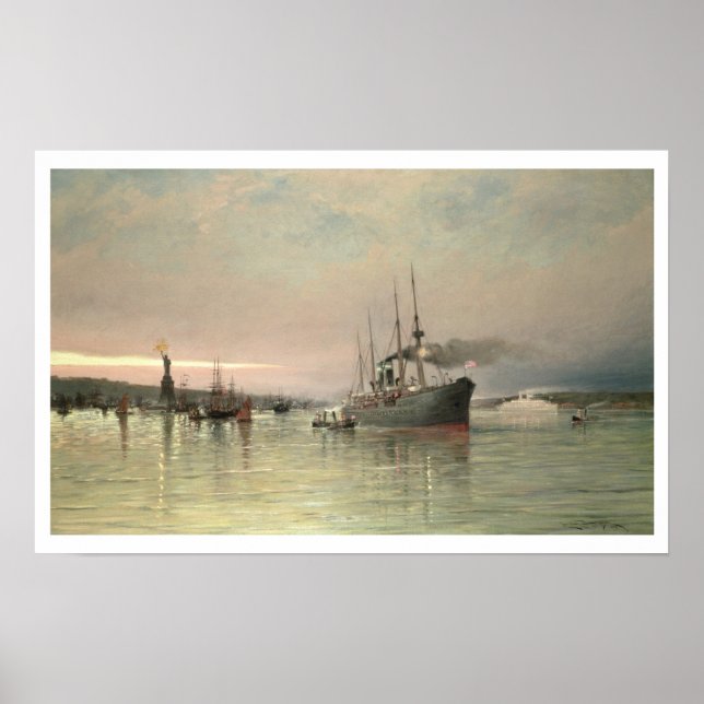 A Liner och annan sjöfart före Li-statyn Poster (Framsidan)