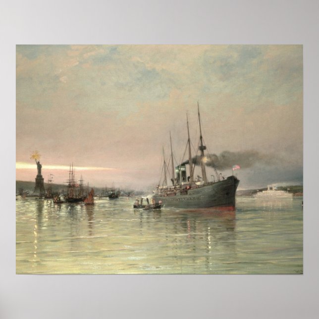 A Liner och annan sjöfart före Li-statyn Poster (Framsidan)